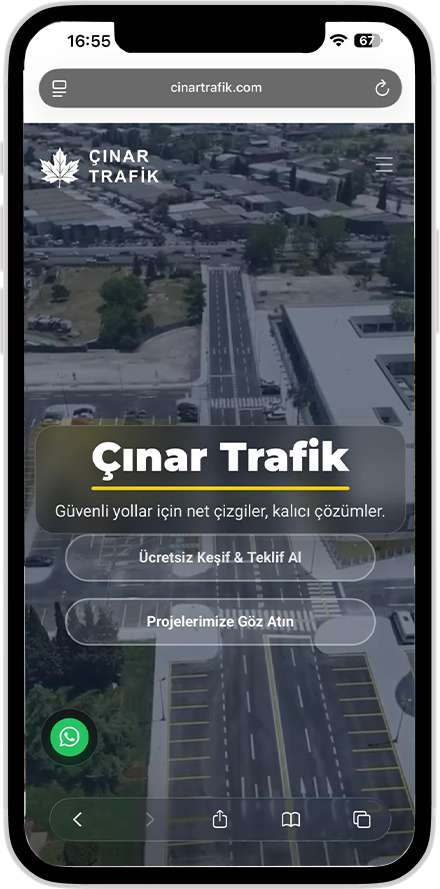 Çınar Trafik mobil görünüm örneği